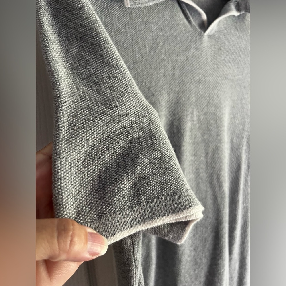 Old Navy tipped collar polo sweater gray men’s size XL - Picture 13 of 15